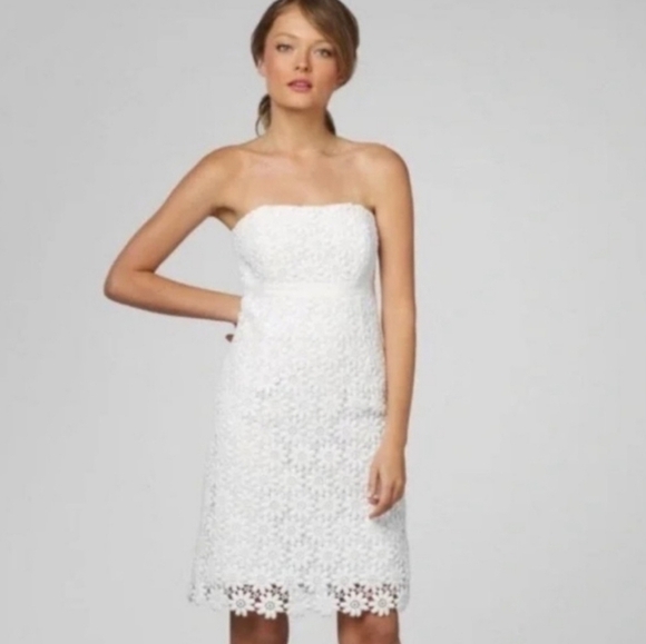 Lilly Pulitzer, Bowen Daisy White Strapless Dress, Classic White, Size 4‎ - Picture 1 of 13